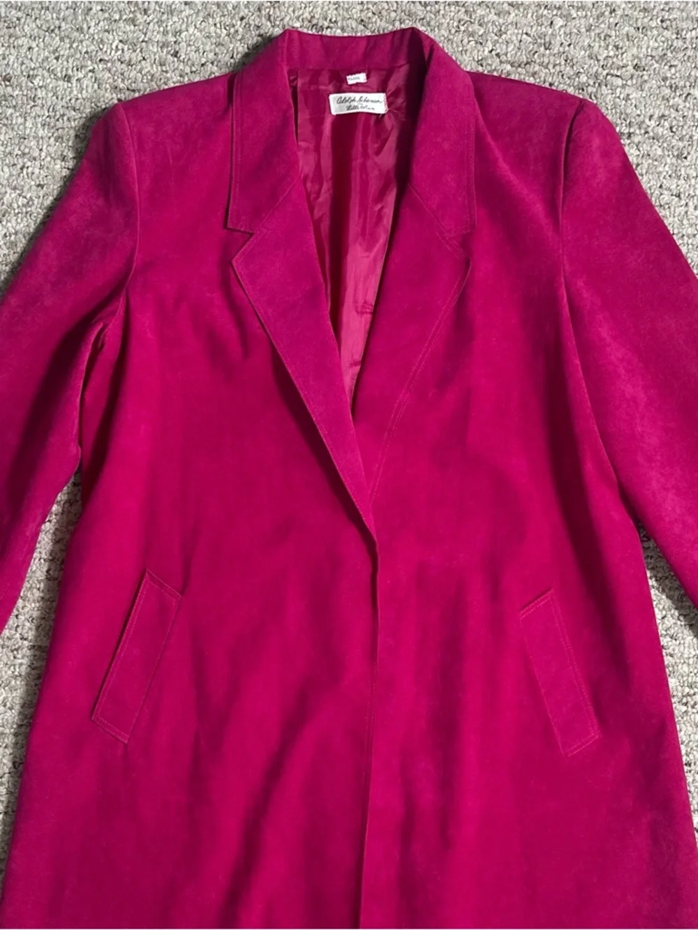 Vintage Adolph Schuman for Lilli Ann Trench Jacket Fuchsia Size 10 - Picture 6 of 8